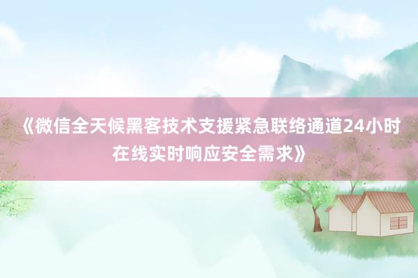 《微信全天候黑客技术支援紧急联络通道24小时在线实时响应安全需求》